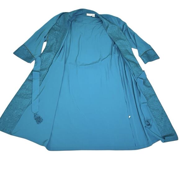 Gold Tag Victorias Secret Vintage Robe Large Blue Long Flowy 80s Luxurious READ - Picture 8 of 10